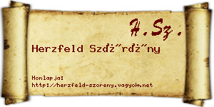 Herzfeld Szörény névjegykártya